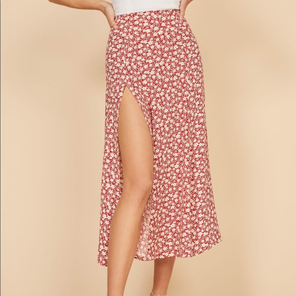 Reformation midi skirt